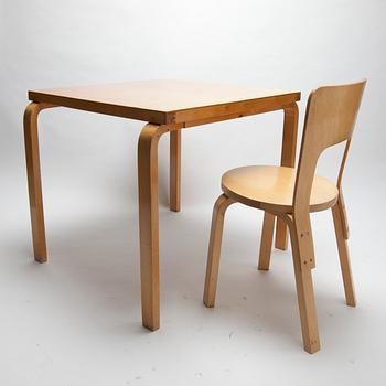 STOL, modell 66, och BORD, Alvar Aalto, Artek. 1900-talets senare hälft resp. mitt.