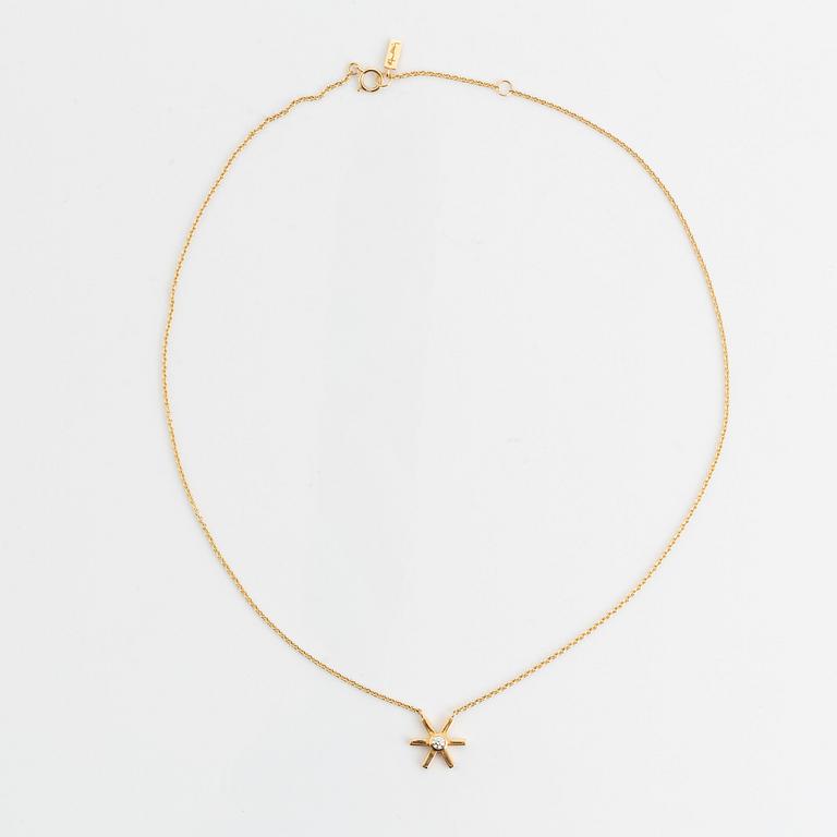 Efva Attling, collier, "Starflower", 18K guld med briljantslipad diamant.