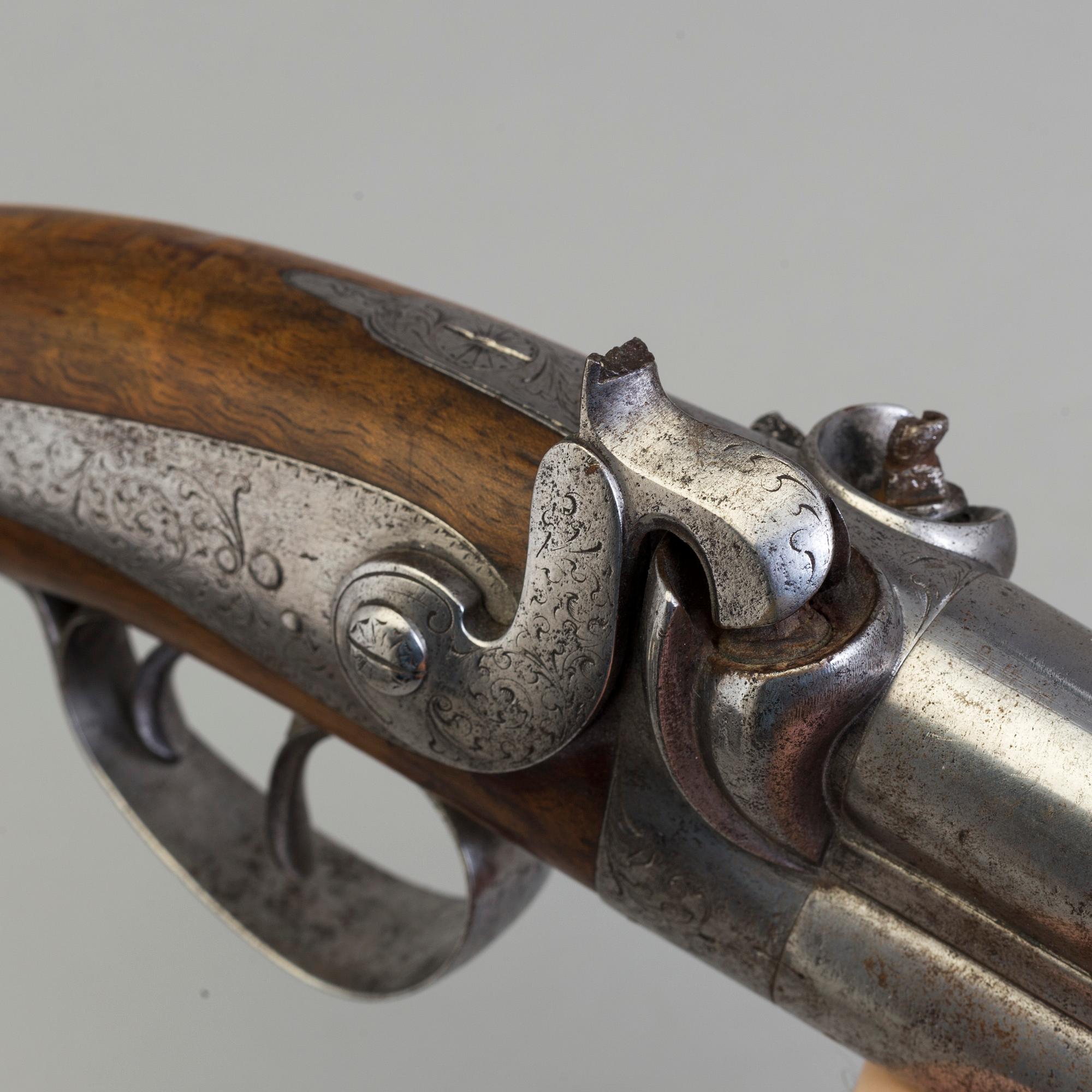 PERCUSSION LOCK PISTOL, Liege, Belgium, mid 19th century.