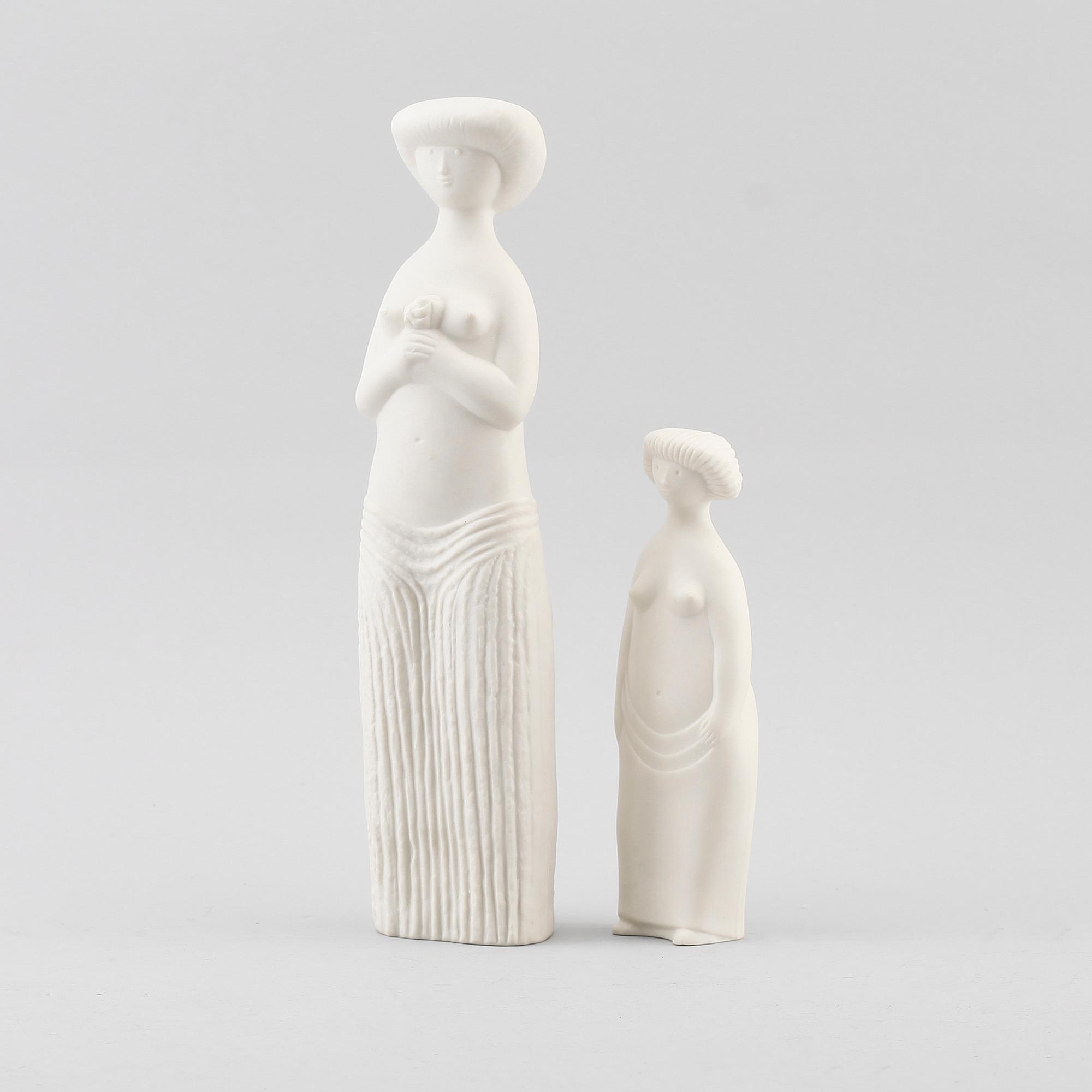 FIGURER, 2 st, parian, ur serien Figurin, Stig Lindberg, Gustavsberg.