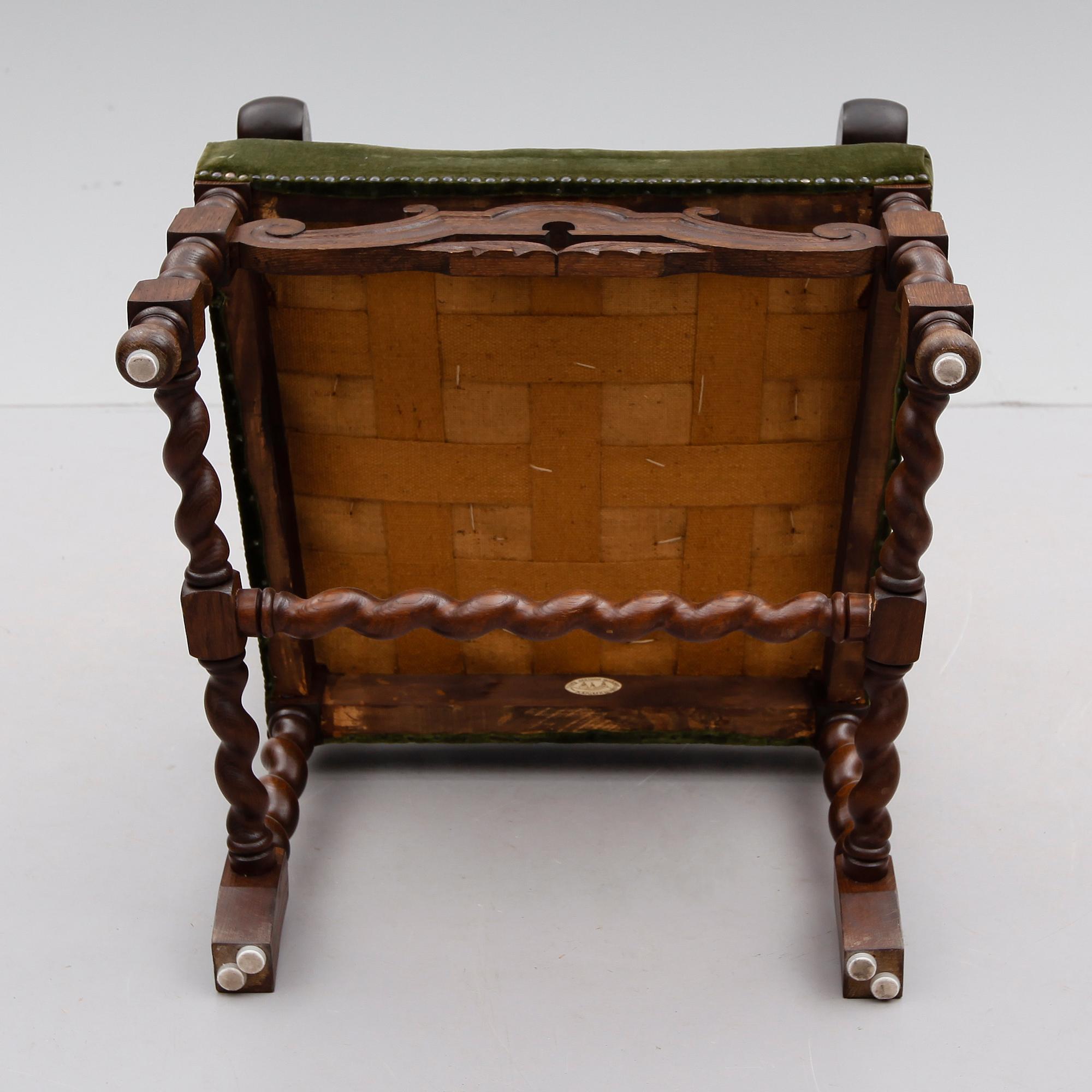 KARMSTOL, barockstil, 1900-talets första hälft.