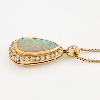 Pendant, H. Stern, 18K gold with opal and brilliant-cut diamonds.