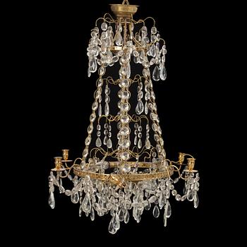 A gustavian style chandelier, first half of the 20th century.