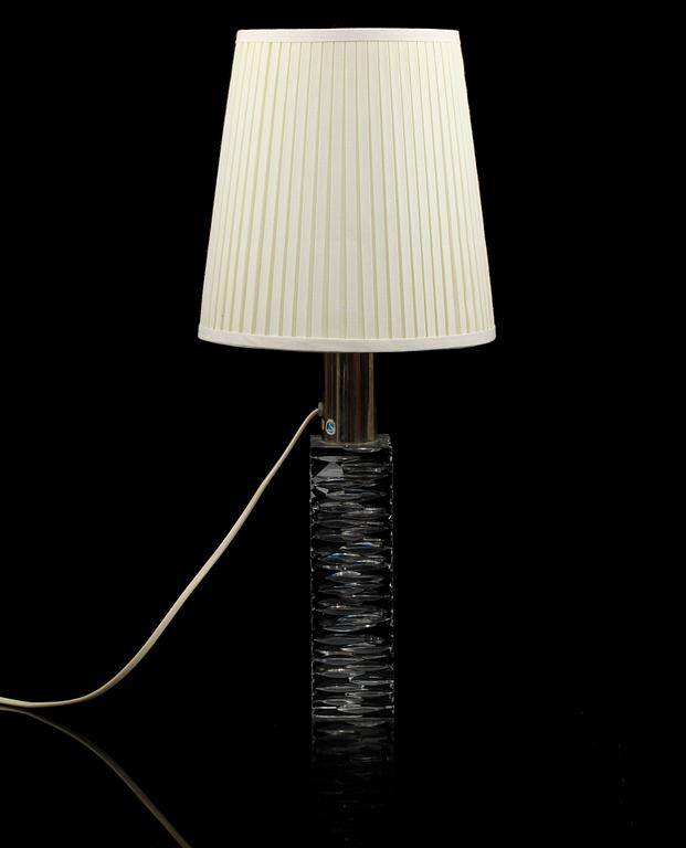 BORDSLAMPA, glas, Orrefors, 1960/70-tal.