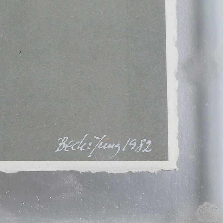 BECK & JUNG, grafiska blad, 2 st, signerade, numrerade 52/190 och daterade 1982.