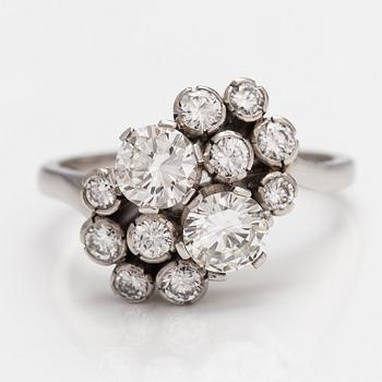 A TIllander, A platinum ring woth diamonds ca. 1.58 ct in total. Helsinki ,id 20th-century.