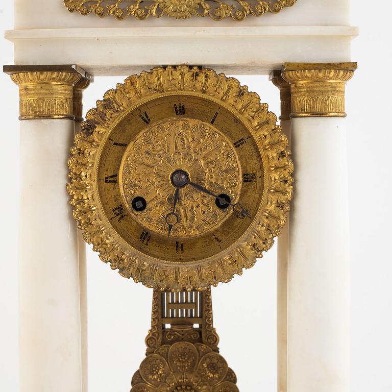 An Empire mantel clock, France, first half of the 19th Century.