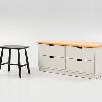 A bench and stool by Nirvan Richter, Norrgavel.