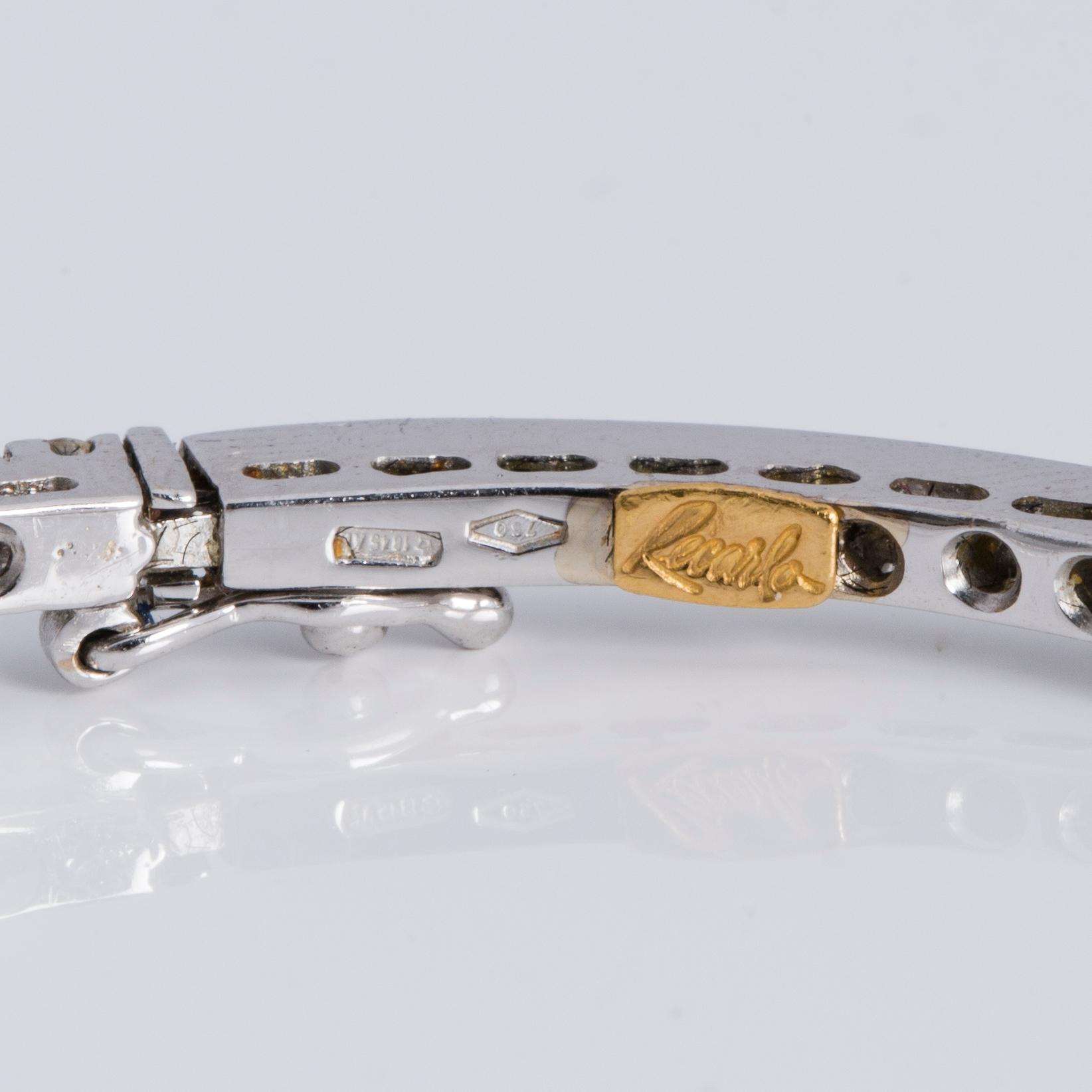A ca 1.10 cts brilliant-cut diamond bracelet. Recarlo, Italy.