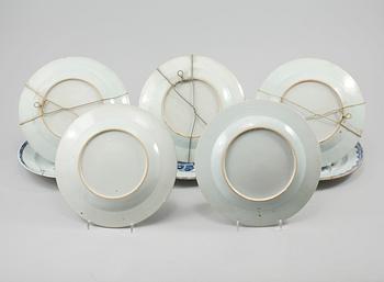 TALLRIKAR, 8 st, porslin, Kina, 1700-tal.