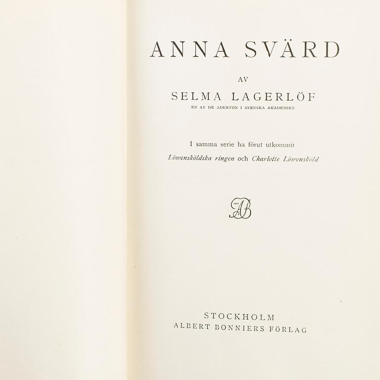 BOK. 8 volymer. Selma Lagerlöf, Albert Bonniers förlag, Stockholm, mestadels 1900-talets början.