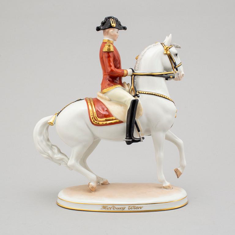A second half of the 20th century Vienna porcelain figure 'Piruette - Spanische Reitschule'.