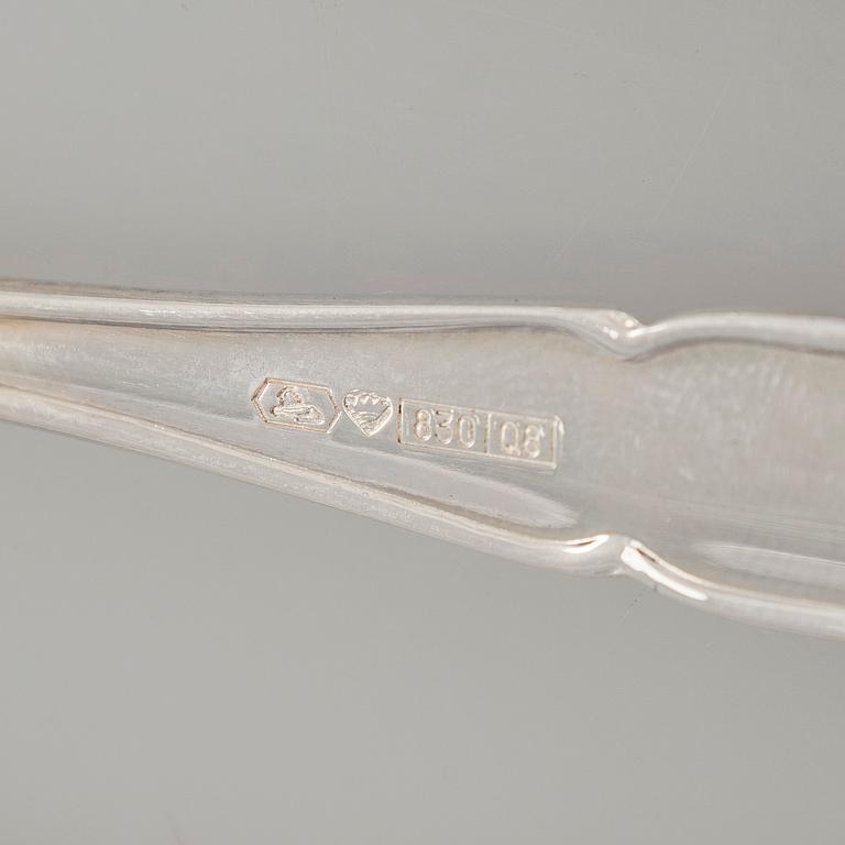 An 86-piece set of 'Chippendale' silver cutlery, Kultakeskus Hämeenlinna.