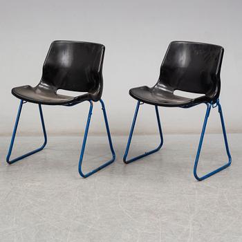 SVANTE SCHÖBLOM, seven stackable 'Clipper' chairs from Overman, 1982.