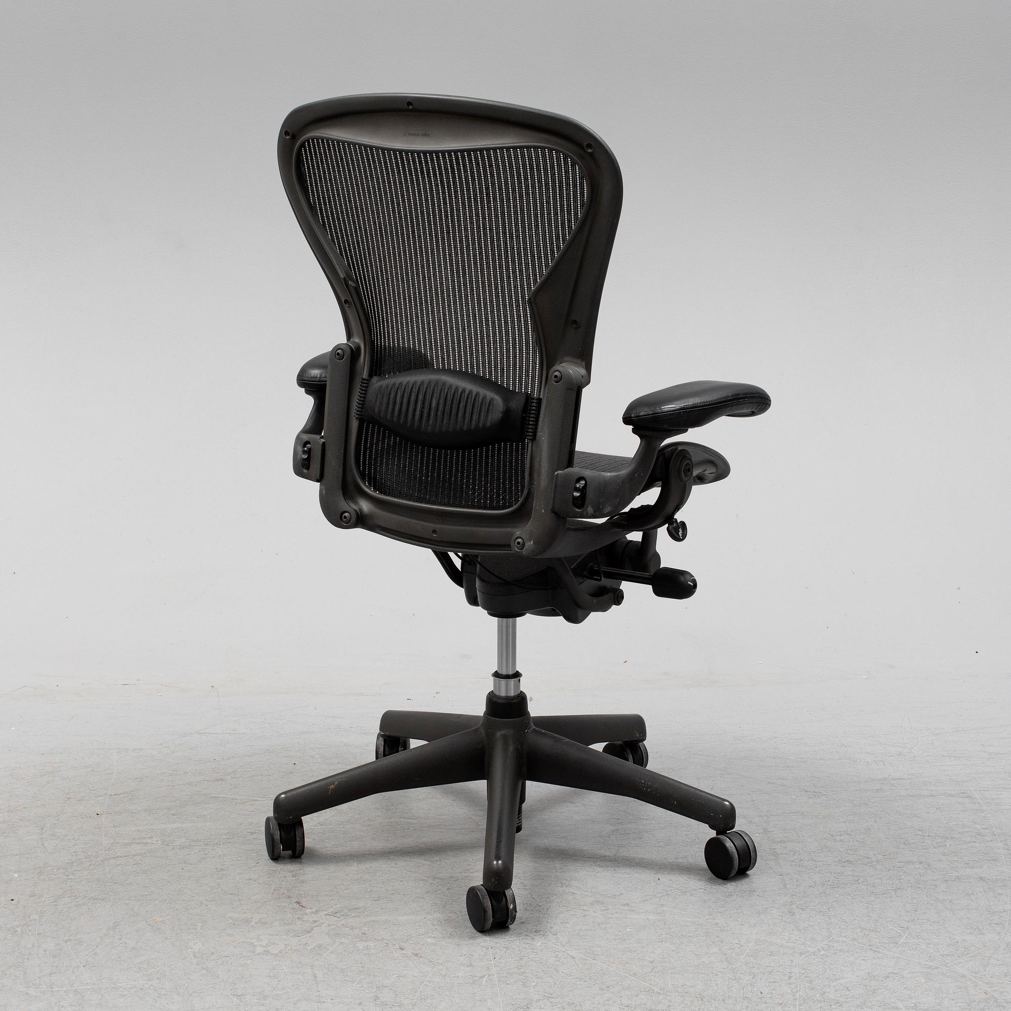 A 'Aeron' office chair by Herman Miller.