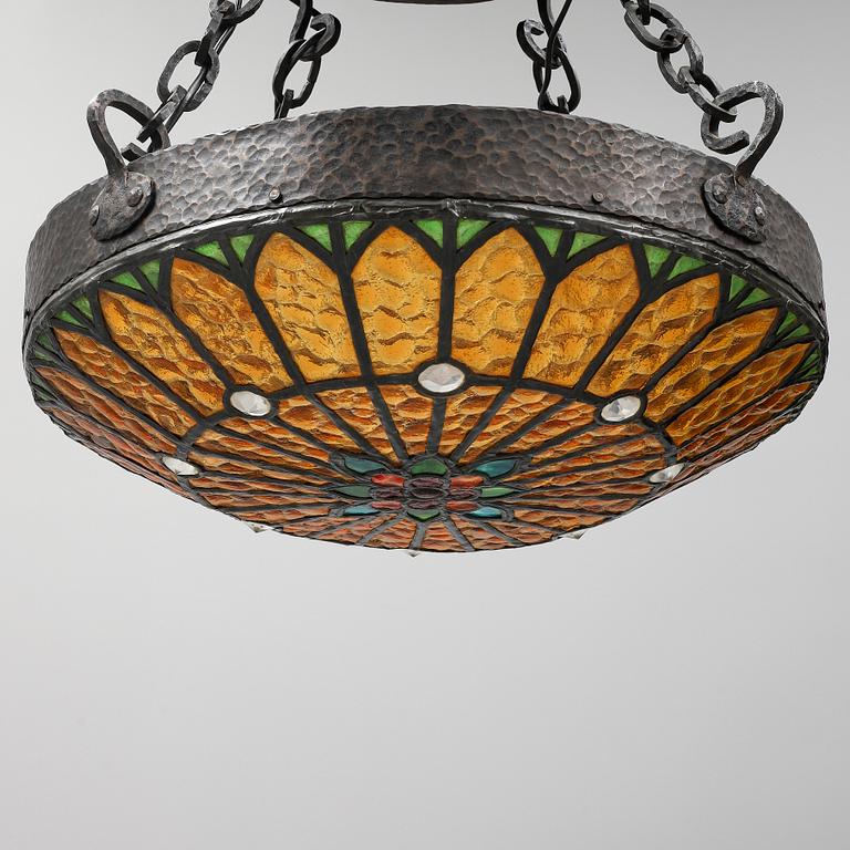 A stained glass ceiling light, first half of the 20th Century.