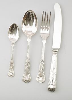BESTICK, 24 delar, silver, 1900-talets andra hälft. Total vikt med stålblad ca 1159 g.