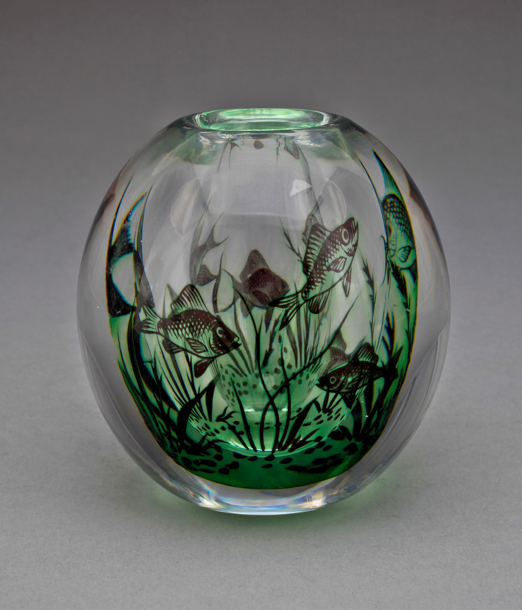 VAS, glas, fiskgraal, Edward Hald, Orrefors.