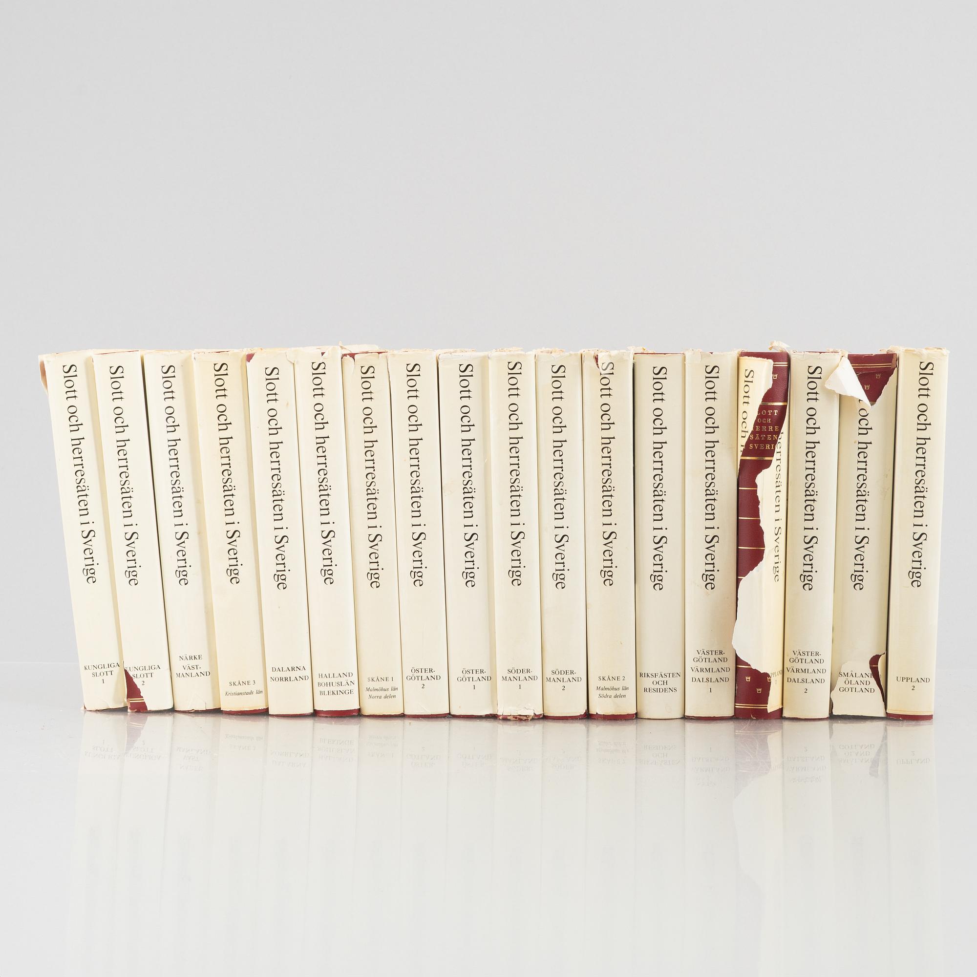 Bokverk, "Svenska slott och herresäten", 18 volymer, Allhems Förlag, Malmö, 1966-1971.
