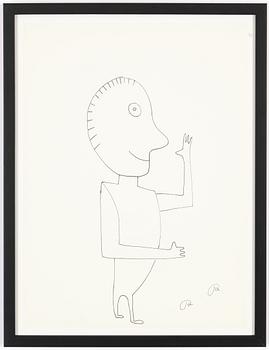 Roger Risberg, indian ink drawing, signed. Executed in 2008.