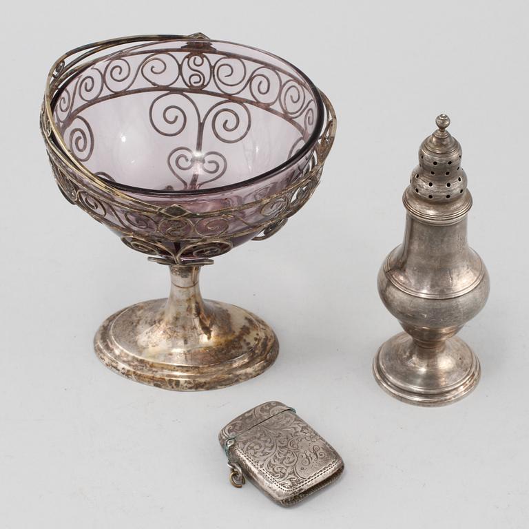 PARTI SILVER, 3 delar, 1800/1900-tal. Vikt 260 g.