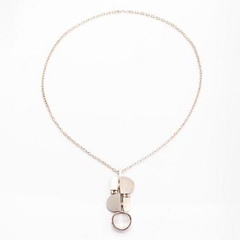 Jorma Laine, Pendant and chain, rock crystal, silver, Turun Hopea 1973.
