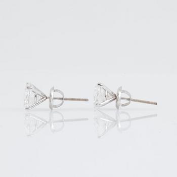 A pair of brilliant-cut diamond, circa 1.65ct / 1.73ct, F-G/VS, earrings.