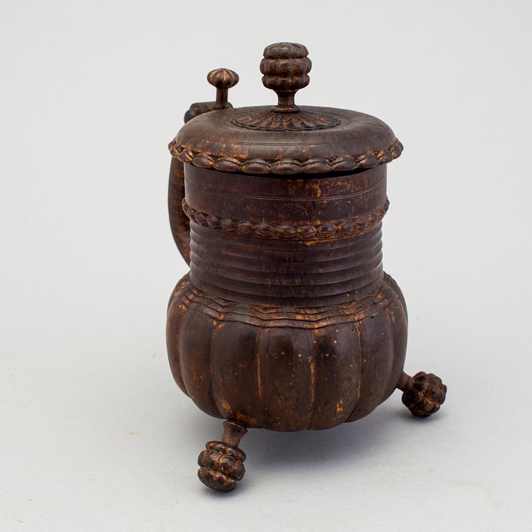 A norwegian wood drinking tankard 18/19th century.