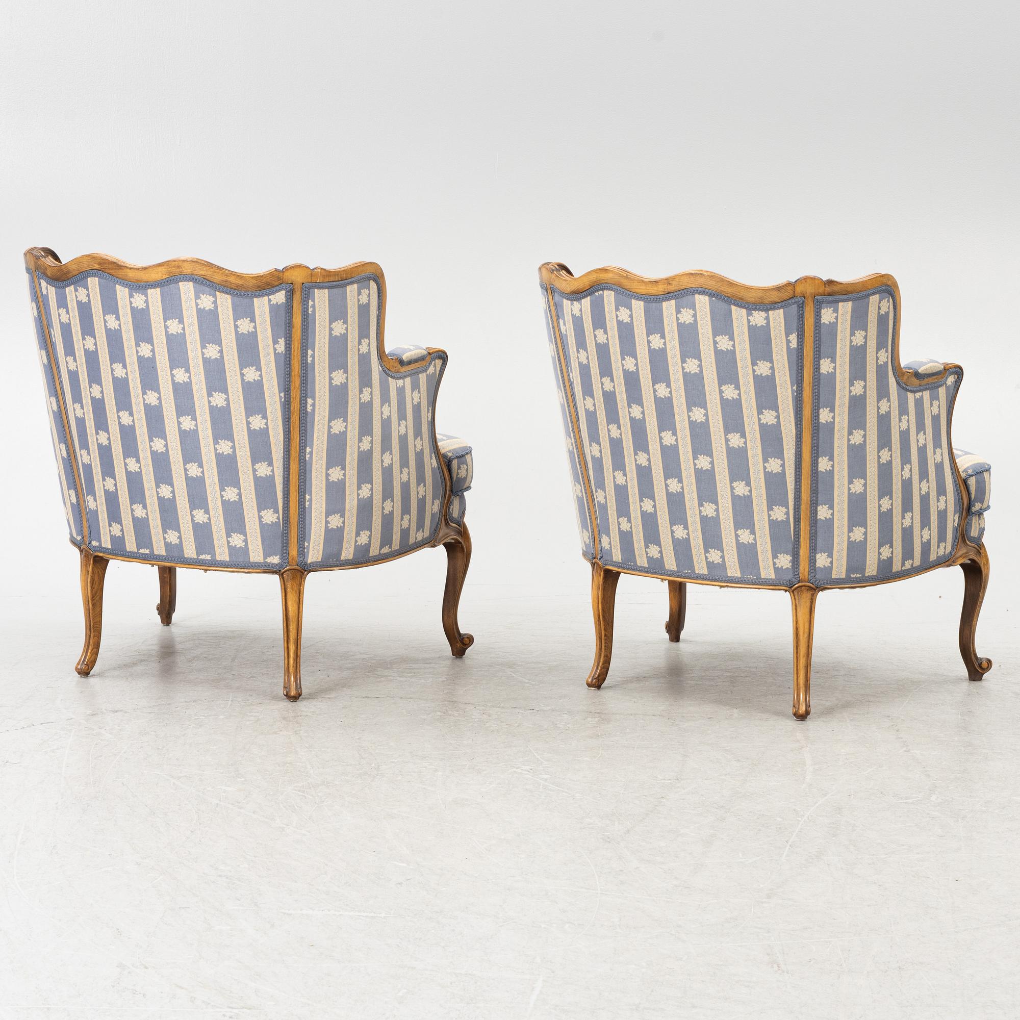 Bergèrer/fåtöljer, omkring år 1900.