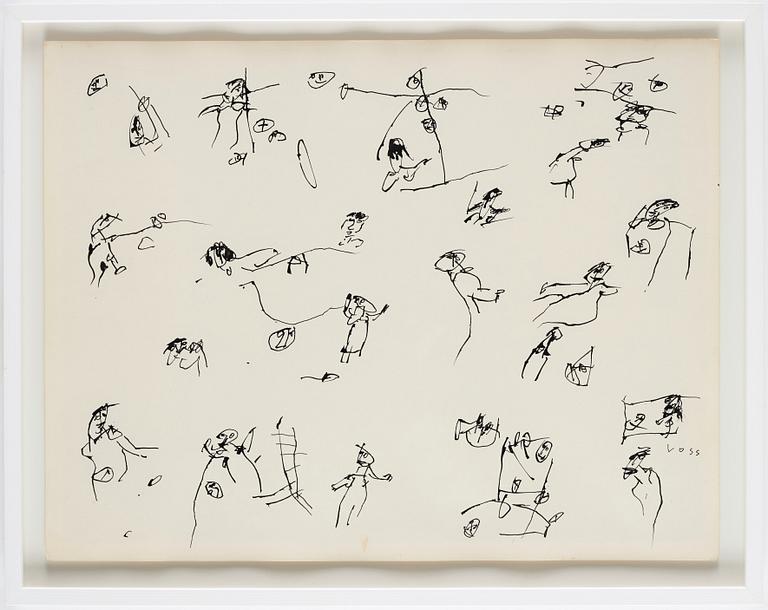 JAN VOSS, drawing, signed.