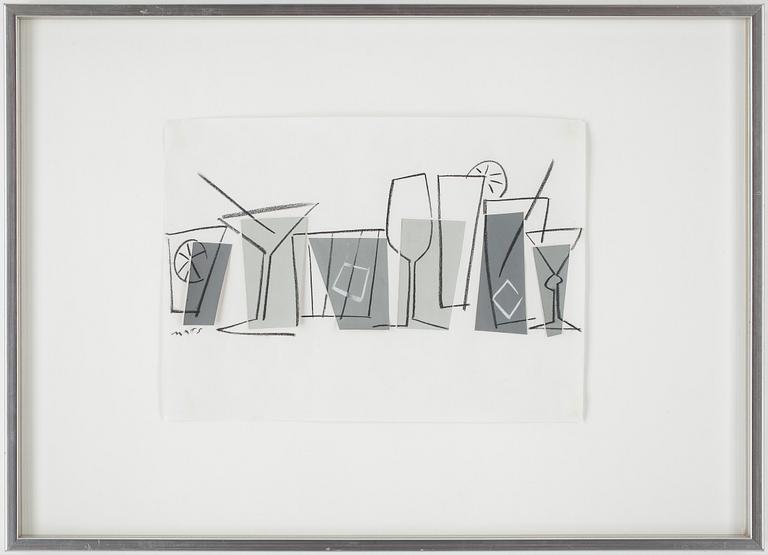 MATS GUSTAFSON, collage/blandteknik, signerad.