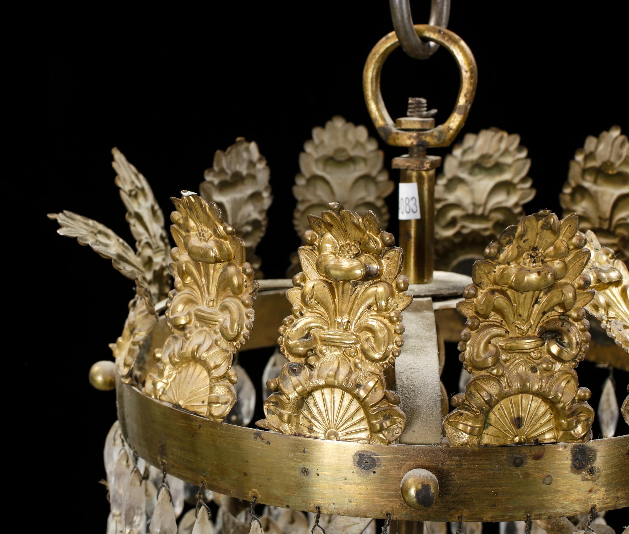 LJUSKRONA, Empire, troligen 1800-talets första hälft. Höjd 76 cm.