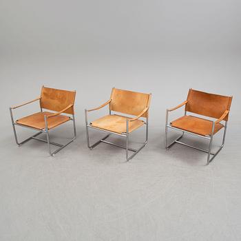 a set of three of 1970's "Amiral" Karin Mobring armchair from IKEA.