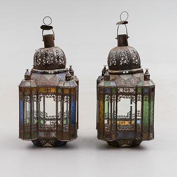 LYKTOR, 1 par, plåt, Marocko, 1900-tal.