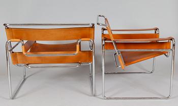 KARMSTOLAR, 1 par, efter Wassily av Marcel Breuer, Fasem, Italien, 1980-tal.