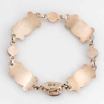 GEORG JENSEN, armband, sterlingsilver med granat.