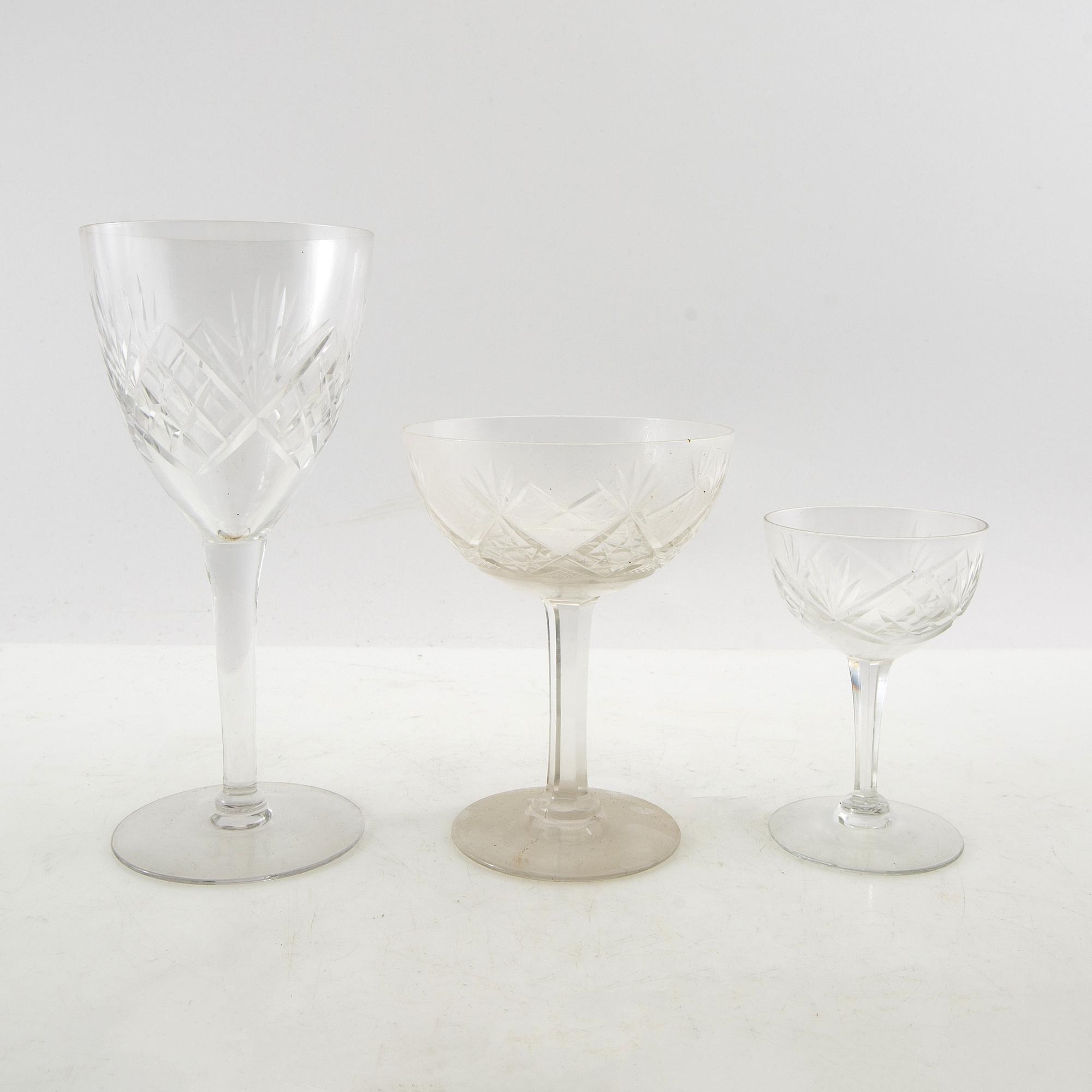 Service 52 pcs, early 20th century, cut glass.