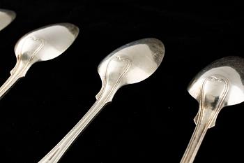 15 pieces of swedish 19th century silver cutlery. Weight 890 gram.