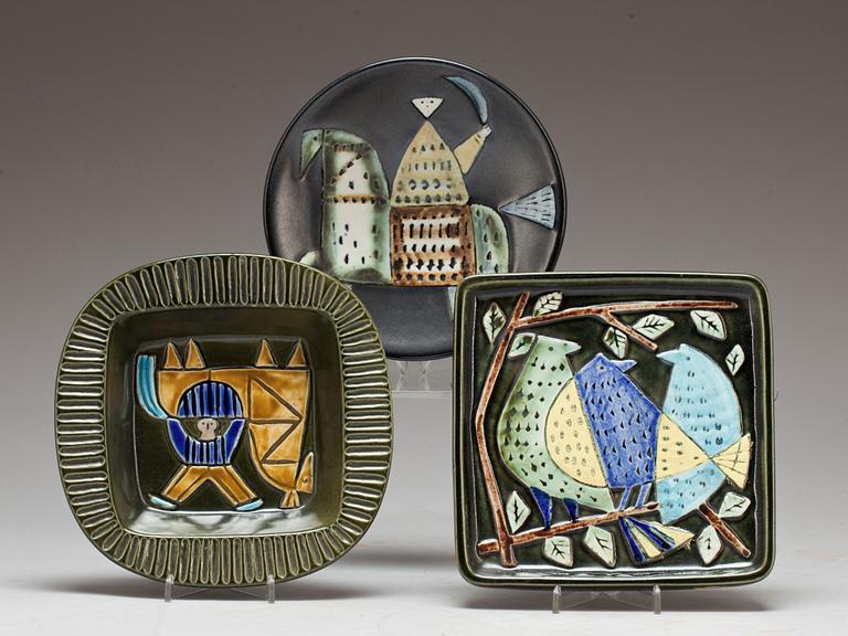 FAT, 3 st, stengods, Lisa Larson, Gustavsberg.