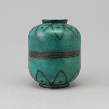 A stoneware vase by Wilhelm Kåge, 'Argenta', Gustavsberg.