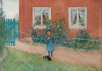 Carl Larsson, ”Brita, en katt och en smörgås” (Brita, cat and sandwich).