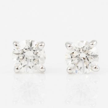 Earrings, 18K white gold with brilliant-cut diamonds.