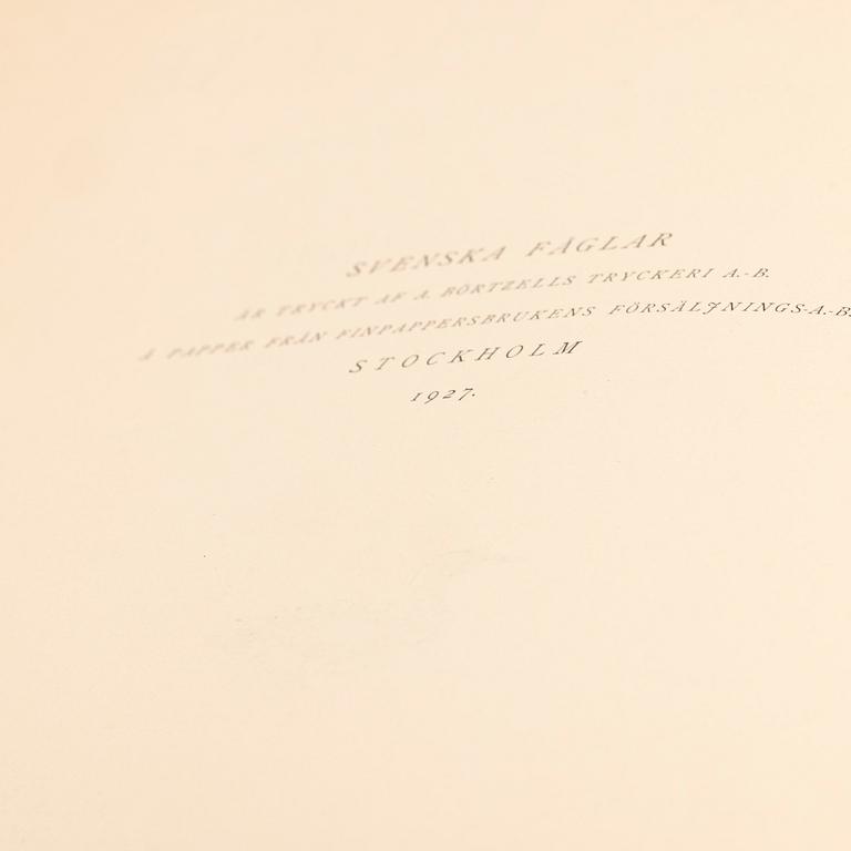 Brothers von Wright, book set, 3 volumes, “Swedish Birds”, A. Börtzells tryckeri AB, Ivar Baarsen, Stockholm, 1929.
