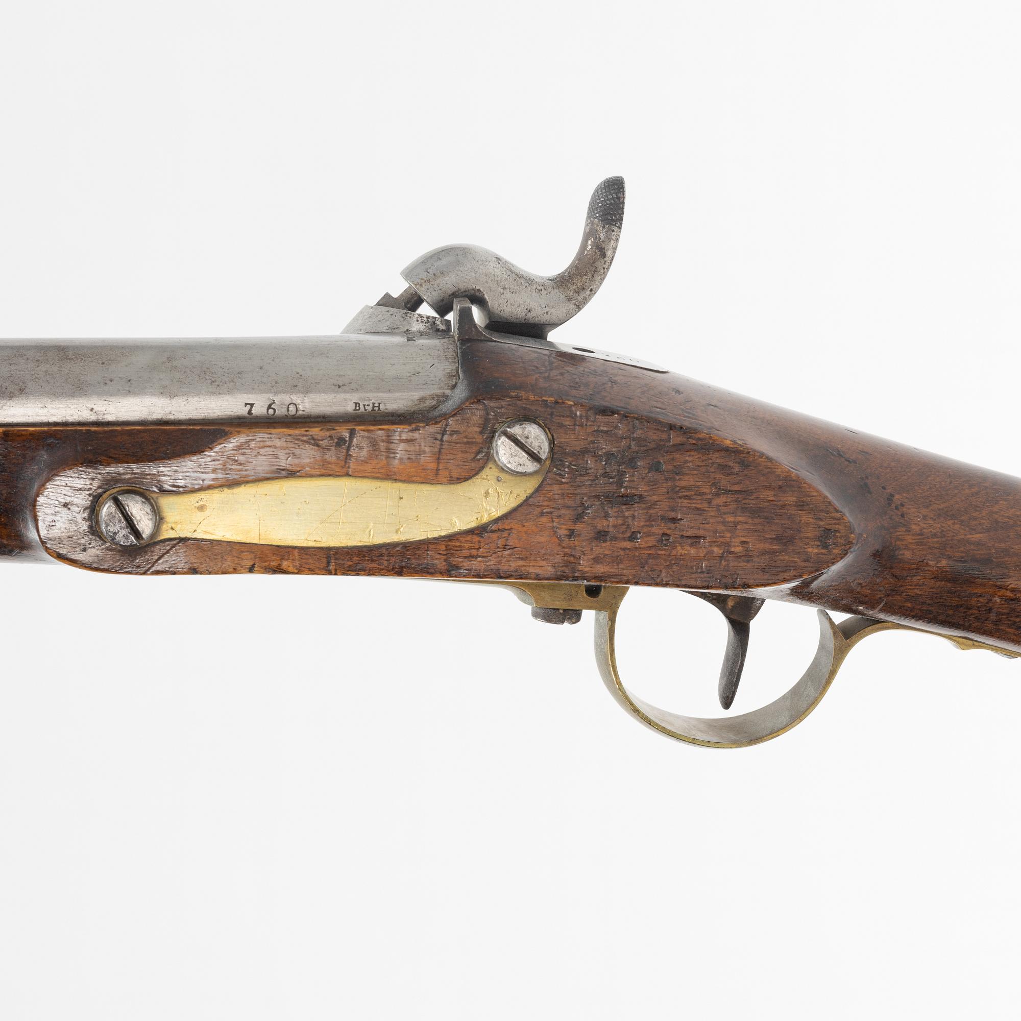 A Swedish percussion rifle 1845-54 pattern with bayonet.