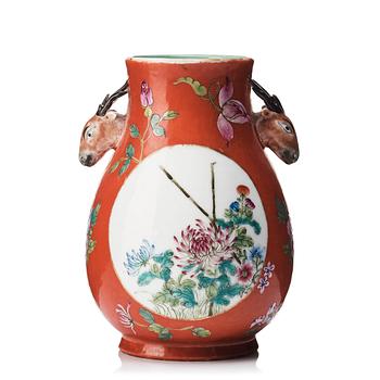 635. A famille rose vase, Republic with Guangxu mark.