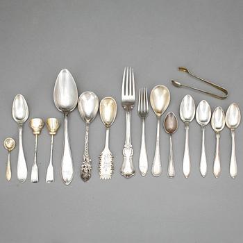 PARTI SILVER, mestadels Sverige, 1800/1900-tal. Totalvikt: ca 548 gram.