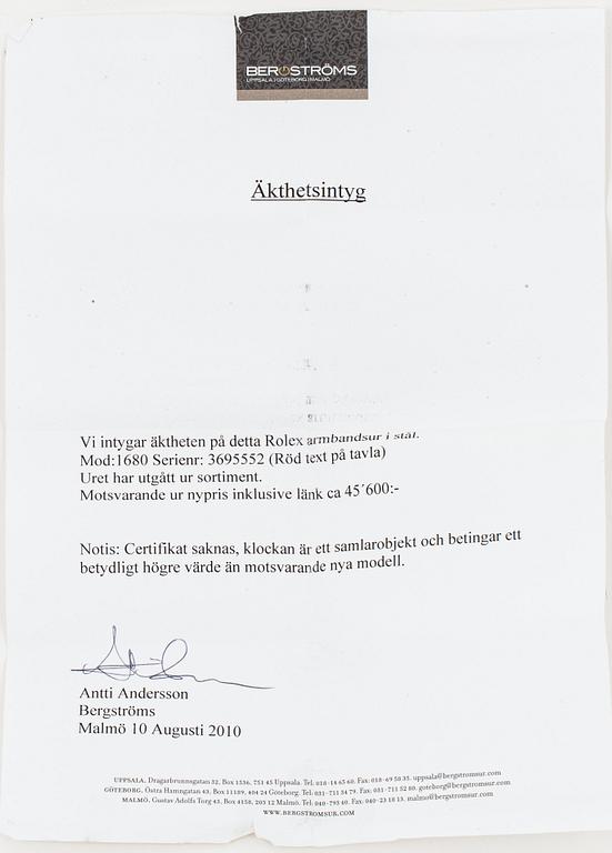 ROLEX, Submariner, "Red Mark VI".