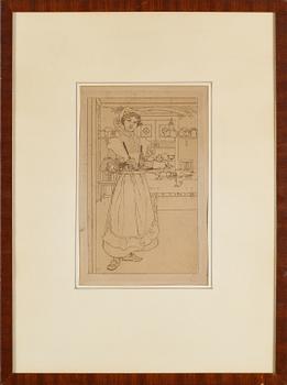 Carl Larsson · CARL LARSSON, etsning, signerad.