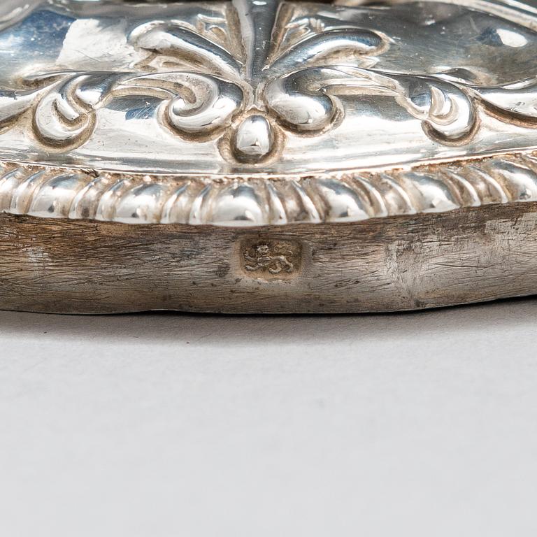 Teburkar, 3 st, sterlingsilver, Thomas Bumfriss och Orlando Jackson, London 1766. I schatull.