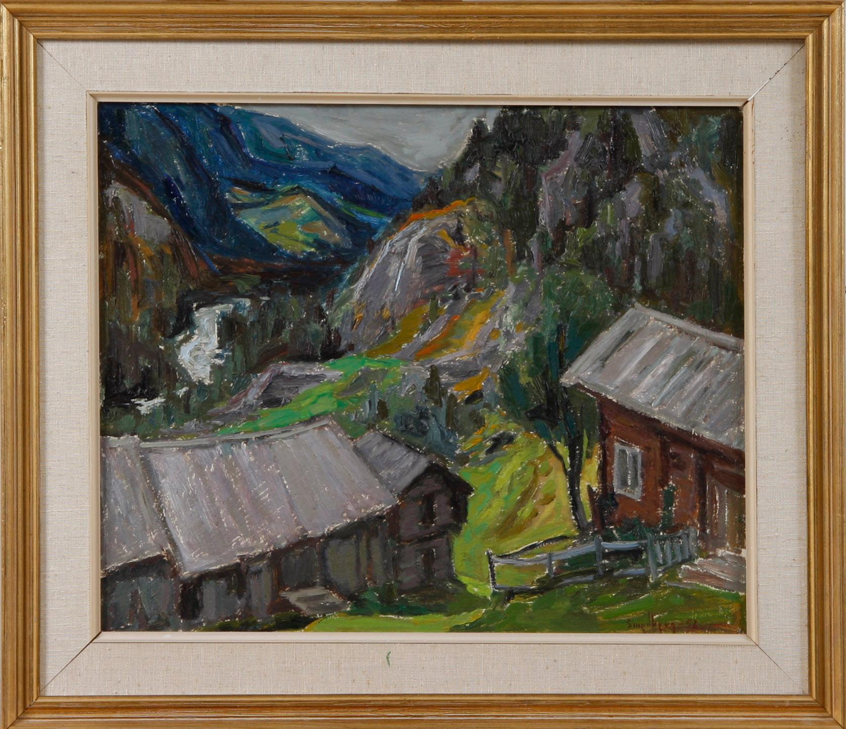 SMEDBERG, FRITZ, olja på papp-pannå, sign.